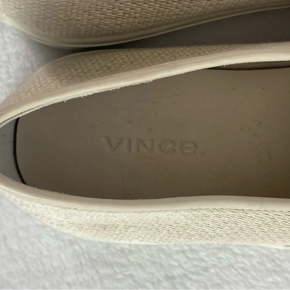 Vince Blair Women's Slip-on Sneakers Size US 8 EU 38 Beige Woven Jute Loafers